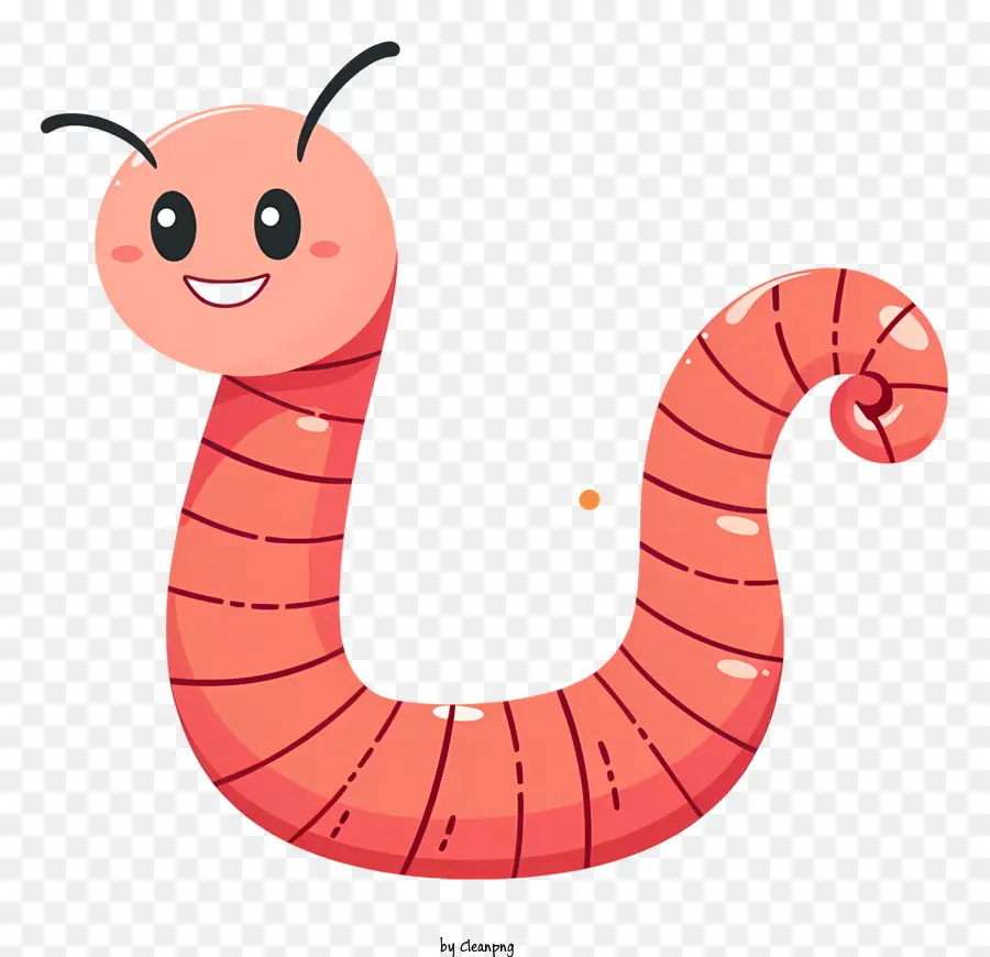 дождевого червя，мультипликационный червь PNG