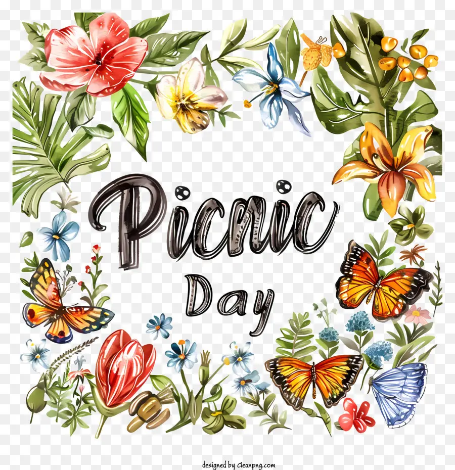 День пикника，цветочный дизайн PNG