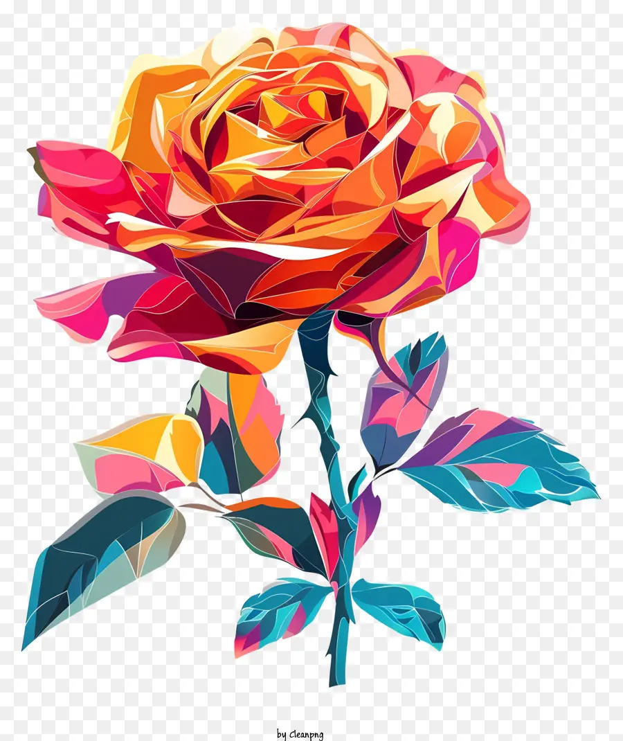 Роза，Геометрическая роза PNG