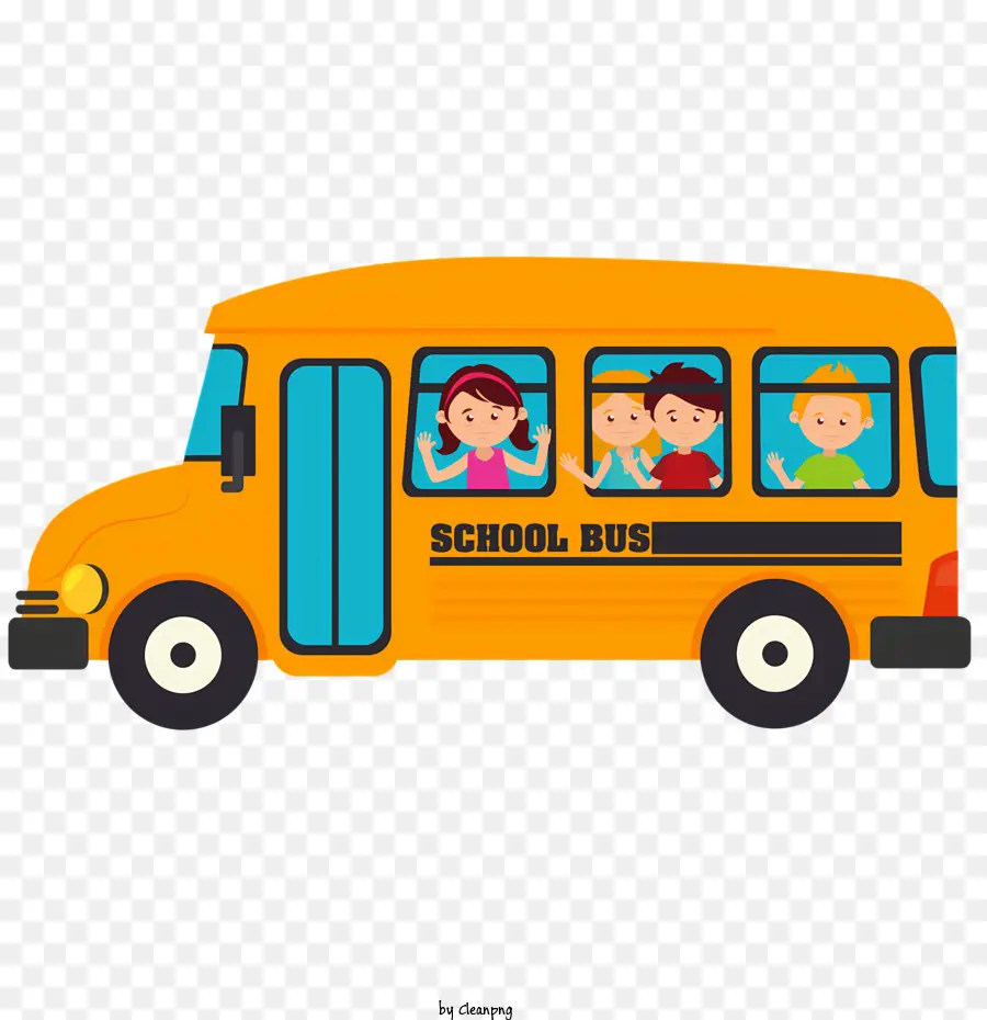 Школьный автобус，студенты PNG