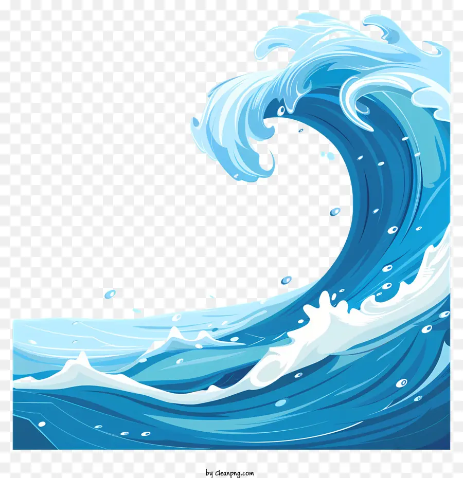 синий фон，океанская волна PNG