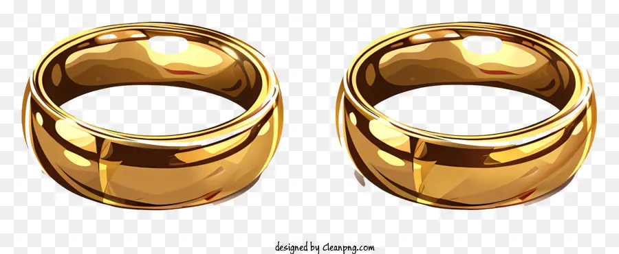 Два золотых кольца，золотые туфли PNG