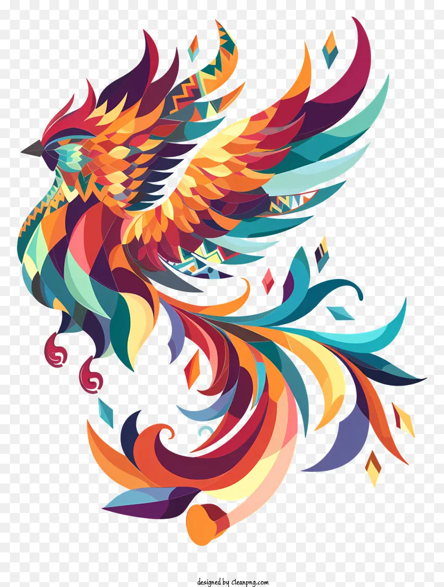 Феникс，красочные птицы PNG