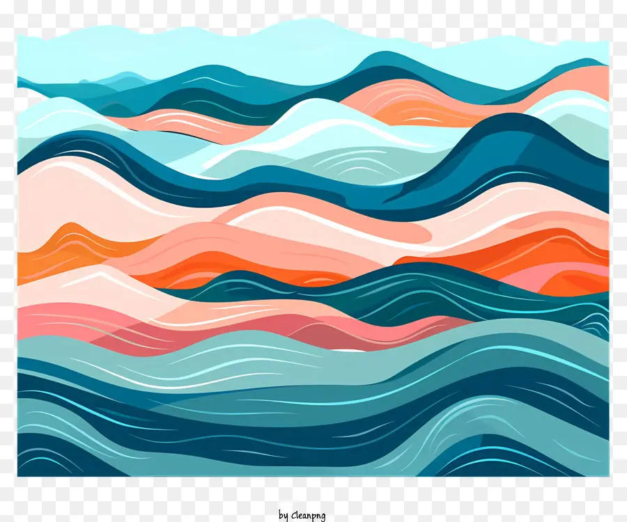 морские волны，волновая картина PNG