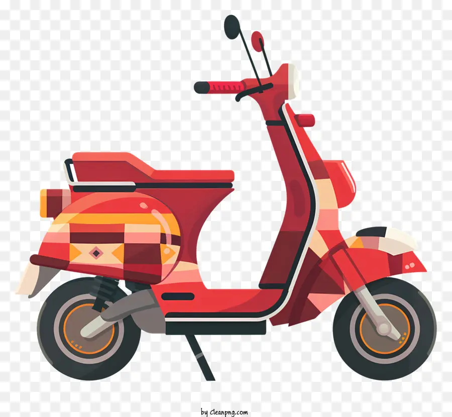 Красный электрический скутер，Самокат PNG