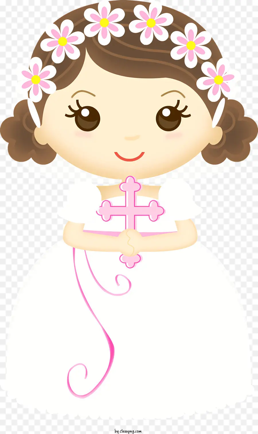 белое платье，розовый крест PNG