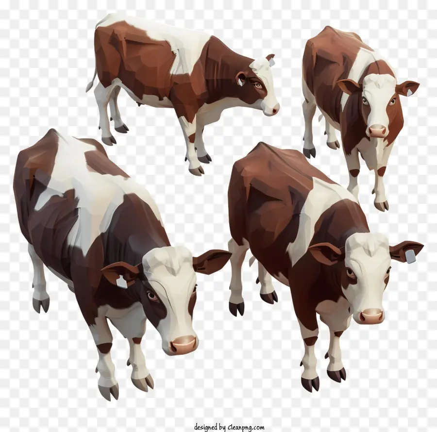 крупный рогатый скот герефордской породы，коричневые коровы PNG