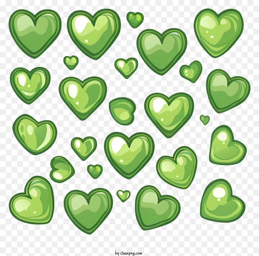 зеленое сердце，Зеленые сердца PNG