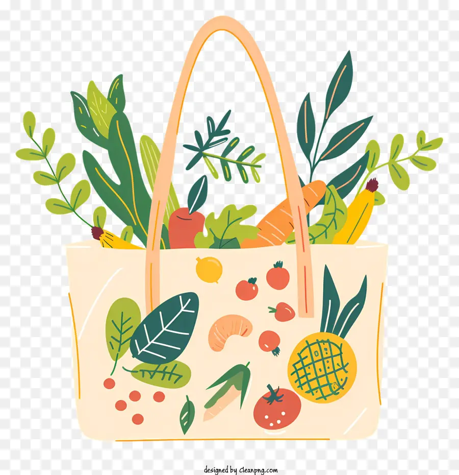 экологическая сумка с едой，свежие продукты PNG