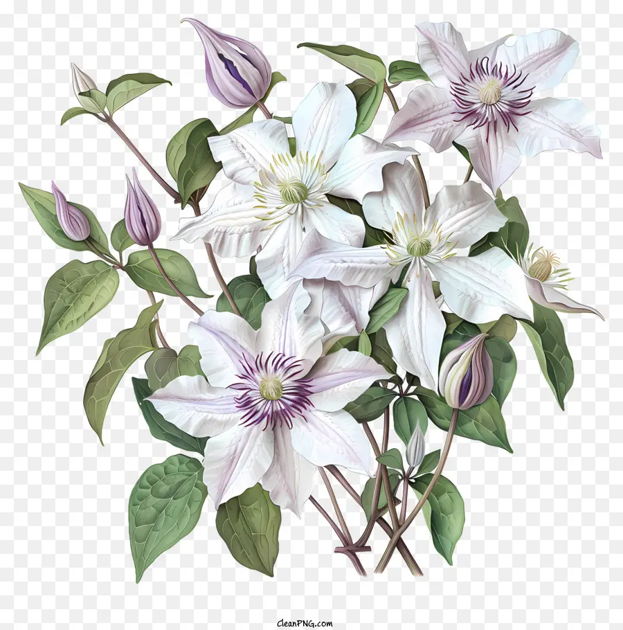клематис，весенний цветок PNG
