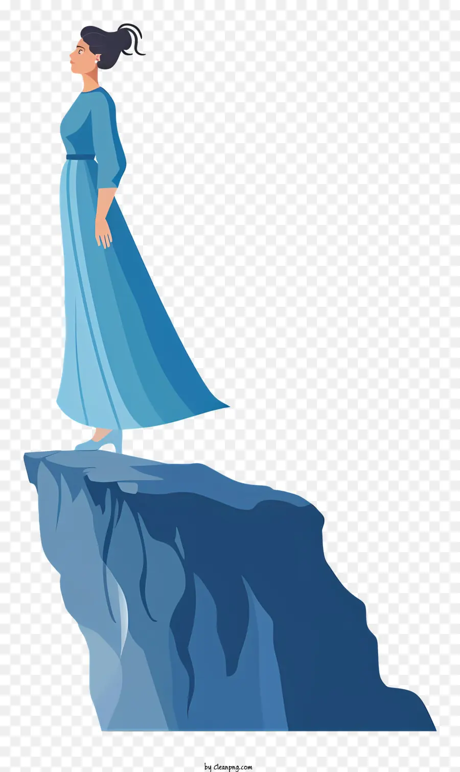 Женщина стоящая на скале，Женщина PNG