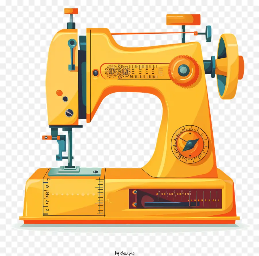 швейная машина，Желтая швейная машина PNG