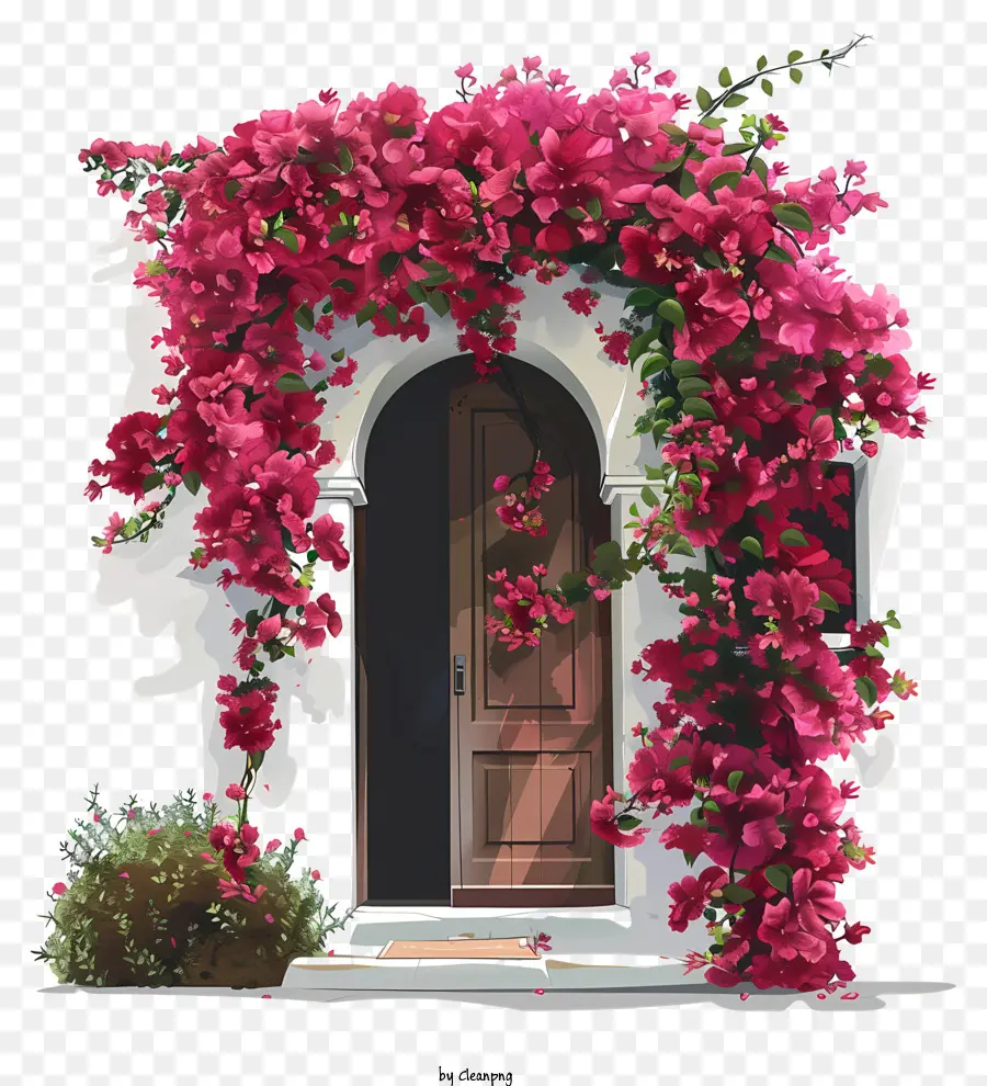 Весенний цветочный дверной проем，Цветочный венок PNG