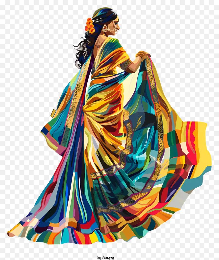 индийское сари，индийская мода PNG