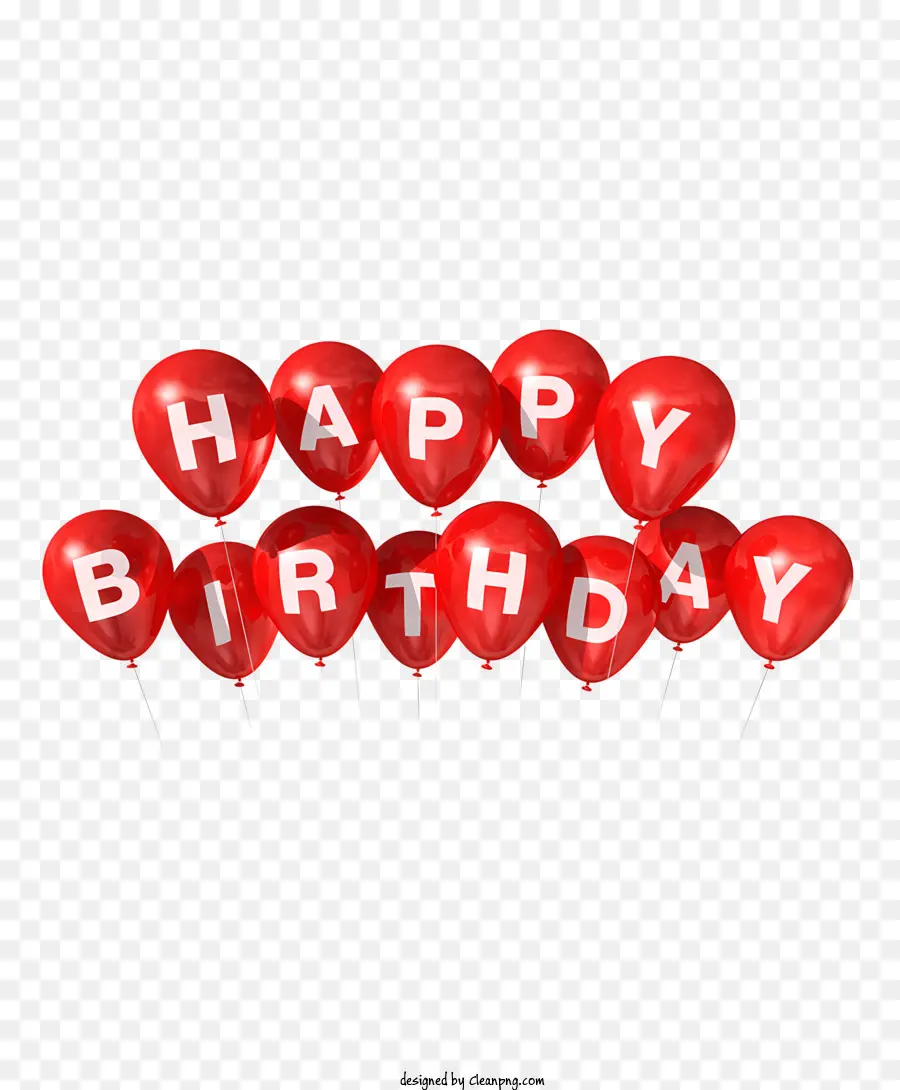 День рождения，Красные воздушные шары PNG