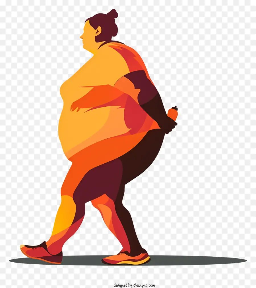 Всемирный день ожирения，человек ходит PNG