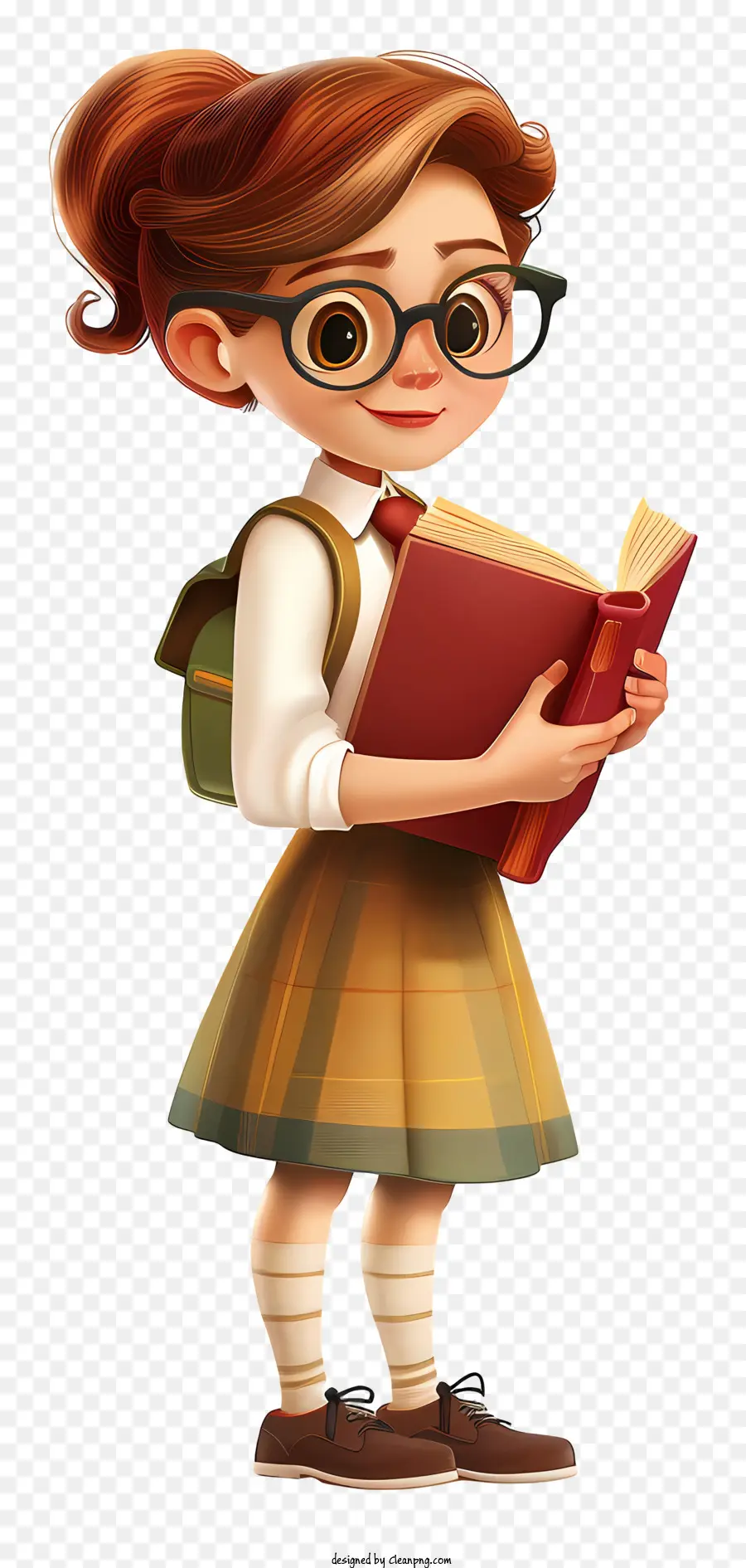 библиотекарь школы，молодая девушка PNG