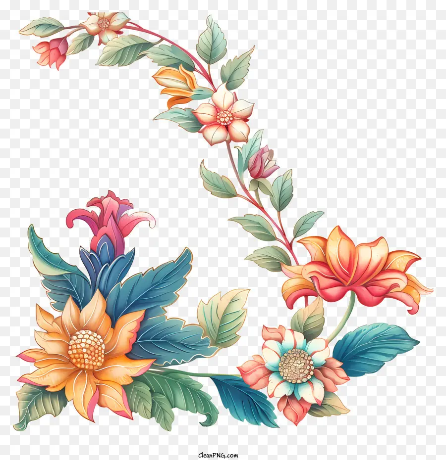 Сонгкран，цветочная композиция PNG