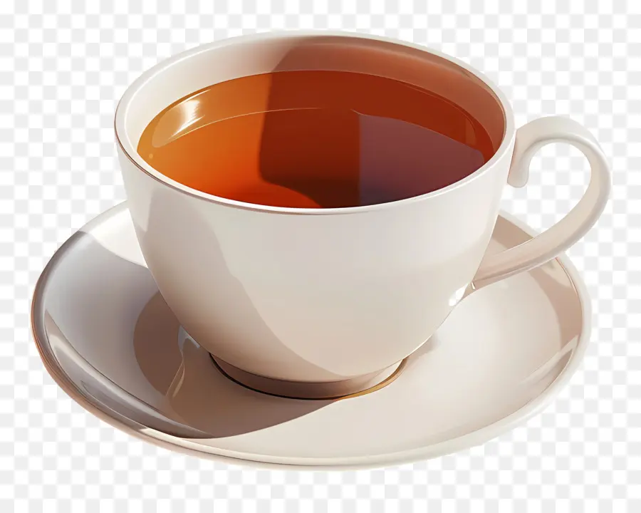 горячий чай，Белая фарфоровая чашка PNG
