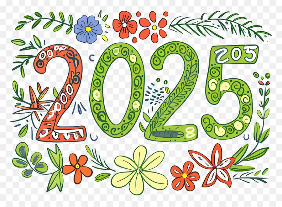 Новый год 2024，красочный венок PNG