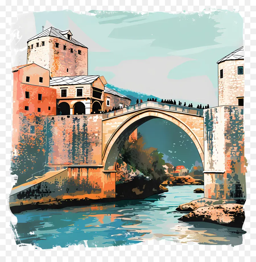 Старый мост Мостар，Старый город PNG