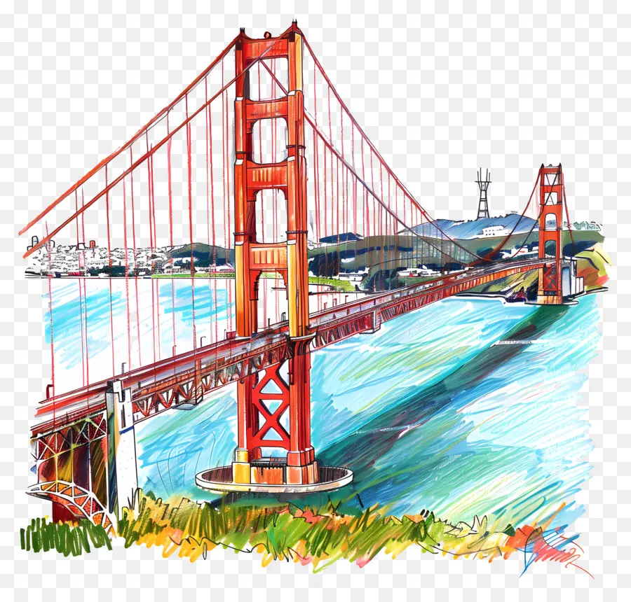 Мост Золотые Ворота，Сан Франциско PNG