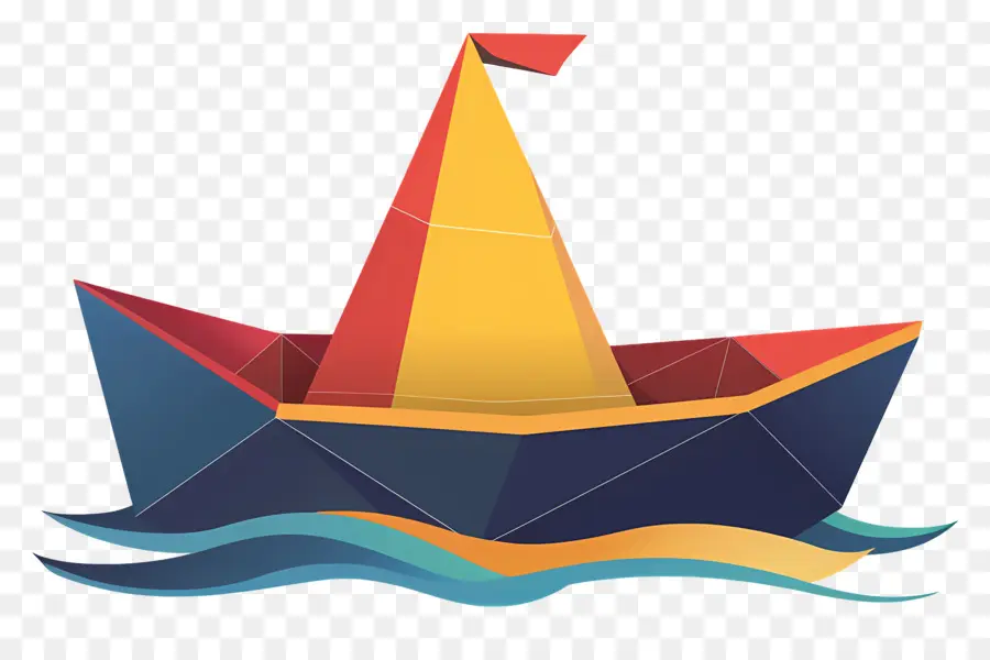 лодка，бумажный кораблик PNG