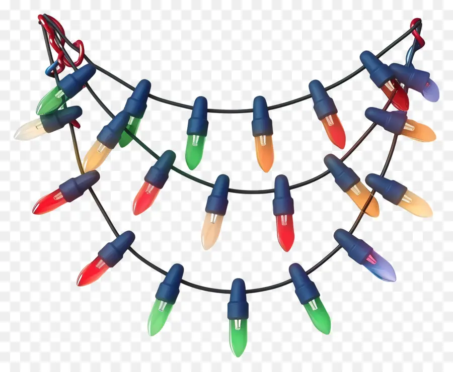 Рождественские украшения，струнные светильники PNG