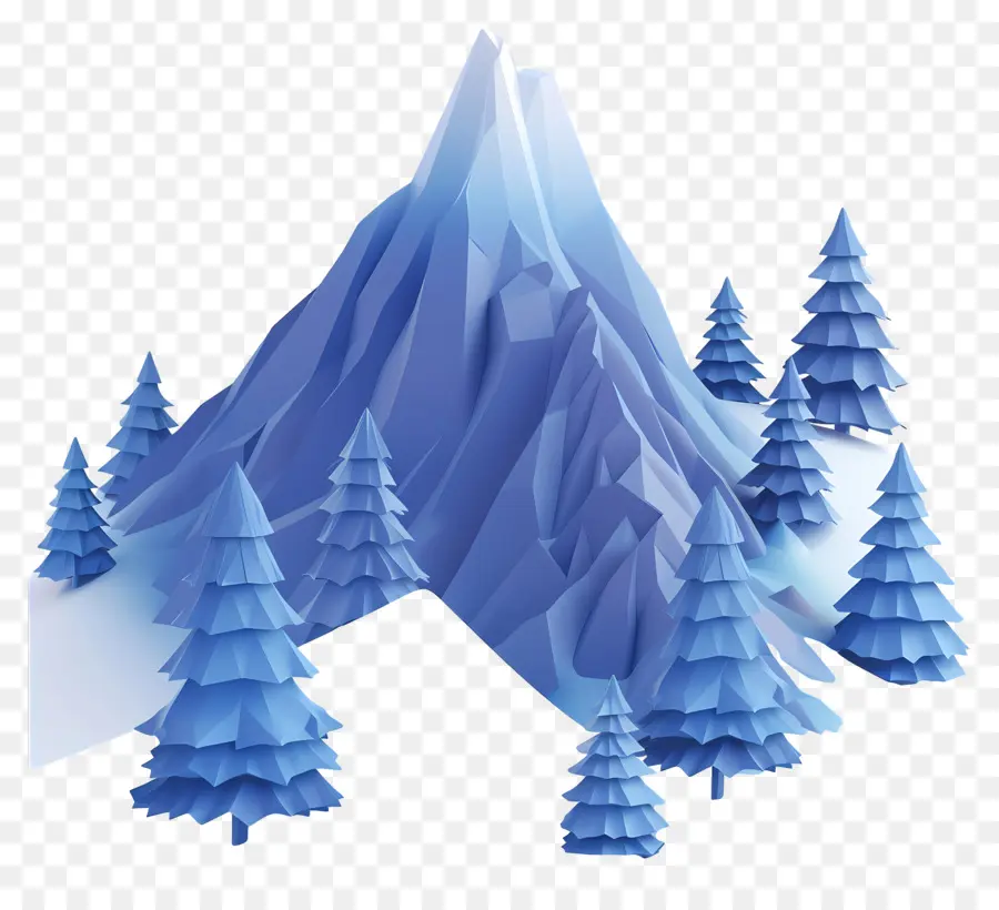 Холодная гора，3d визуализация PNG