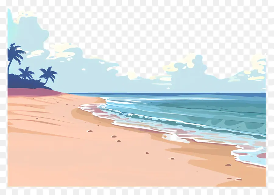 Пейзажной живописи，пляж PNG