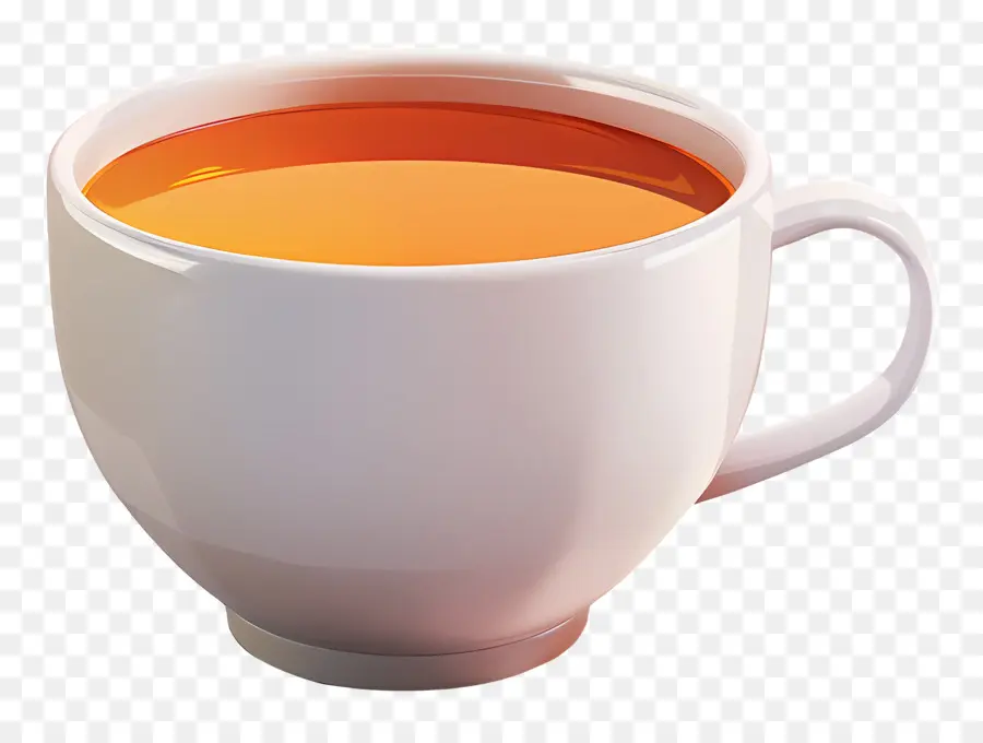 горячий чай，Белая фарфоровая чашка PNG