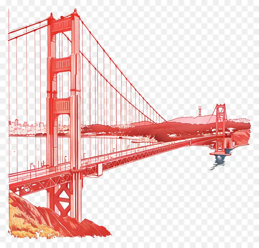 Мост Золотые Ворота，Сан Франциско PNG