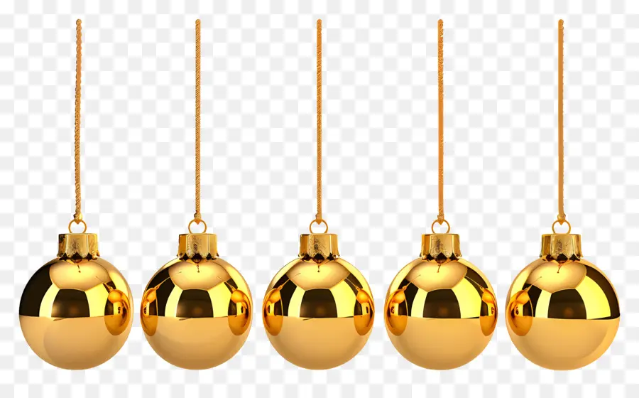 Рождественские украшения，золотые украшения PNG