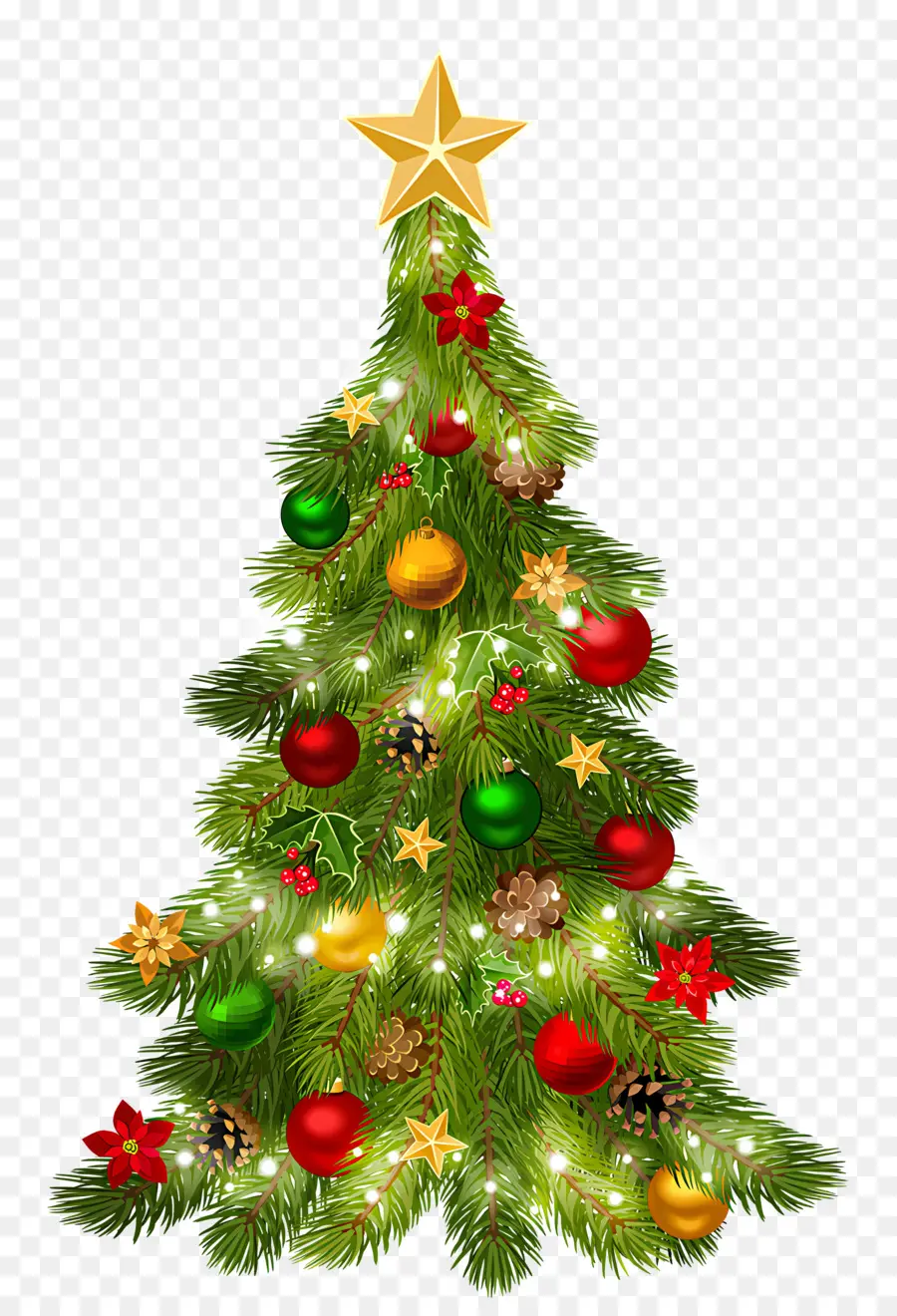 Рождественская елка，елочные украшения PNG