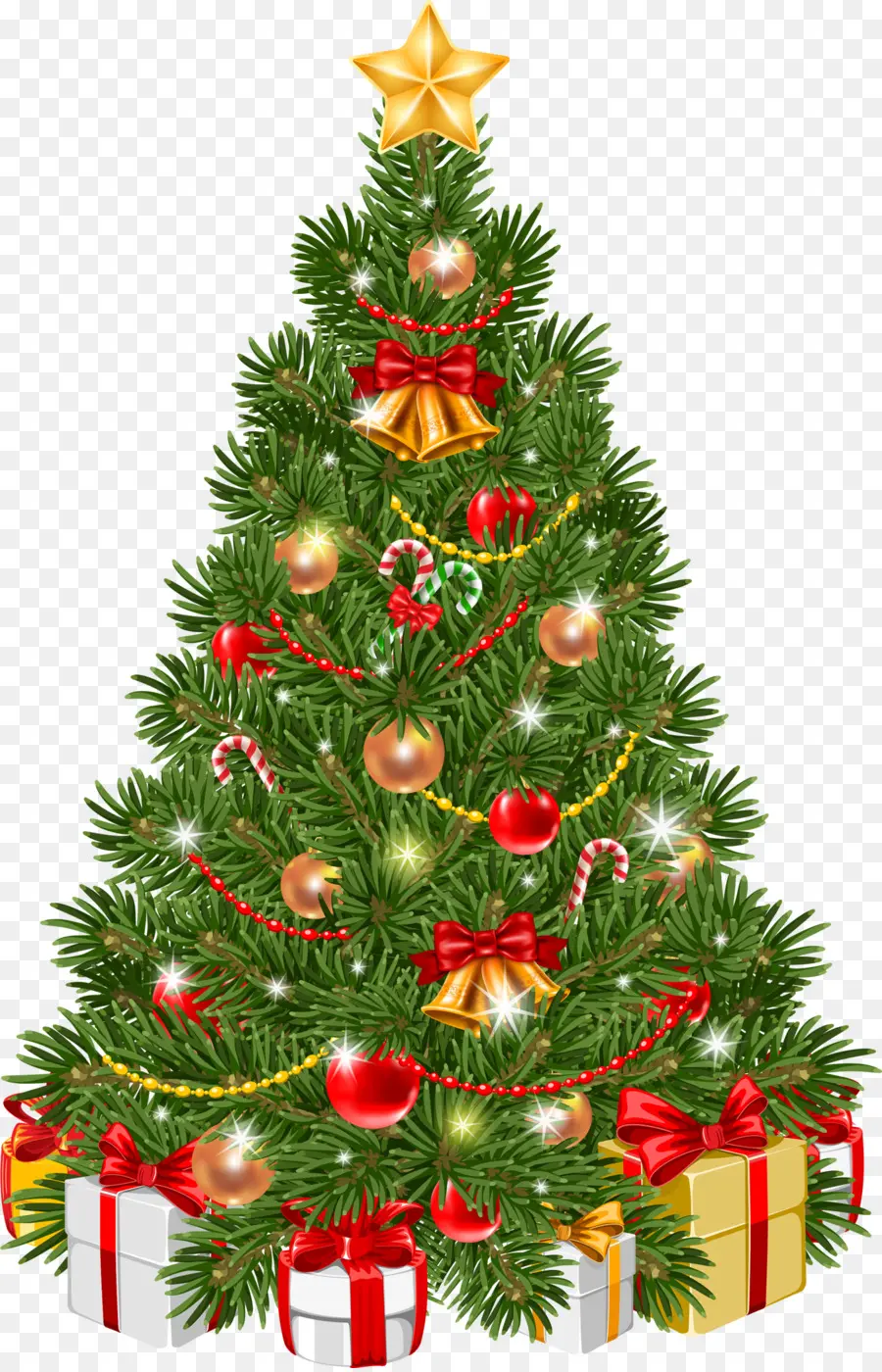 Рождественская елка，Red Bow PNG