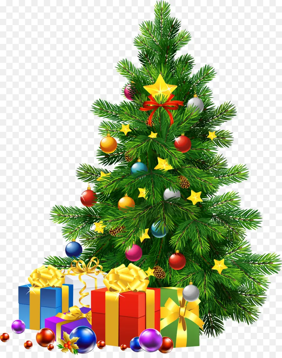 Рождественская елка，подарки PNG