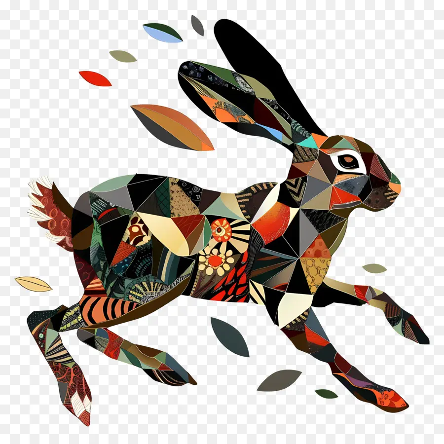 Заяц，Красочный кролик PNG