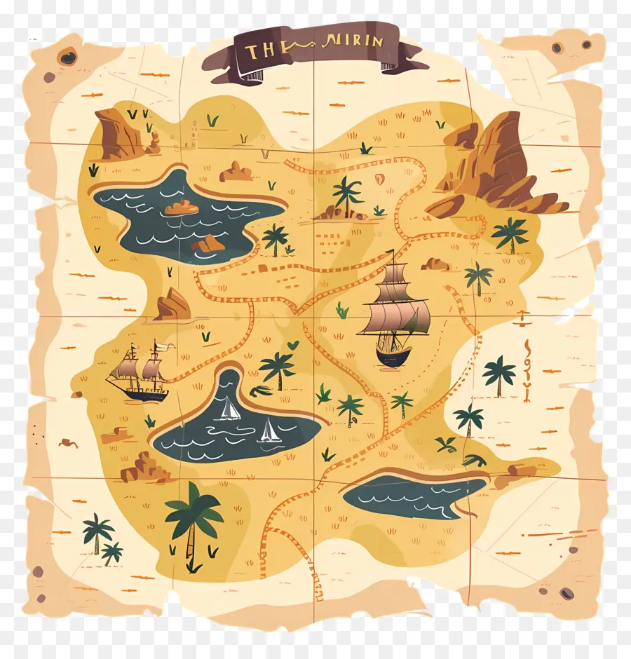 карта сокровищ，Островные достопримечательности PNG