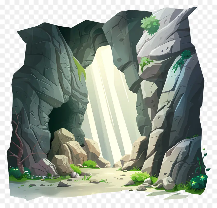 пещера в свете，вход в пещеру PNG