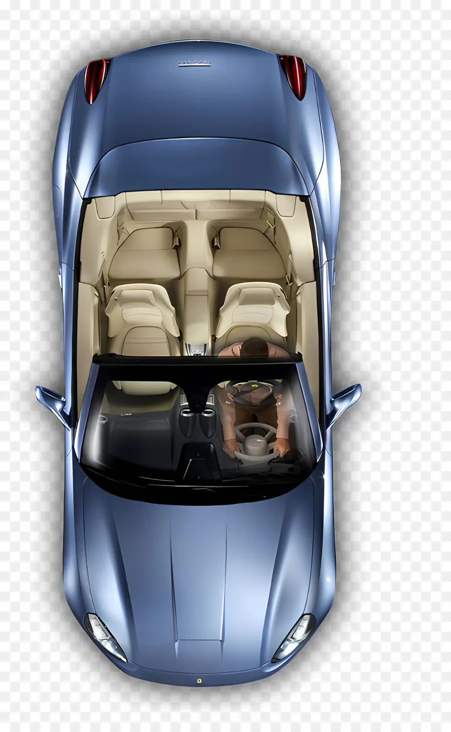 вид сверху автомобиля，синий спортивный автомобиль PNG