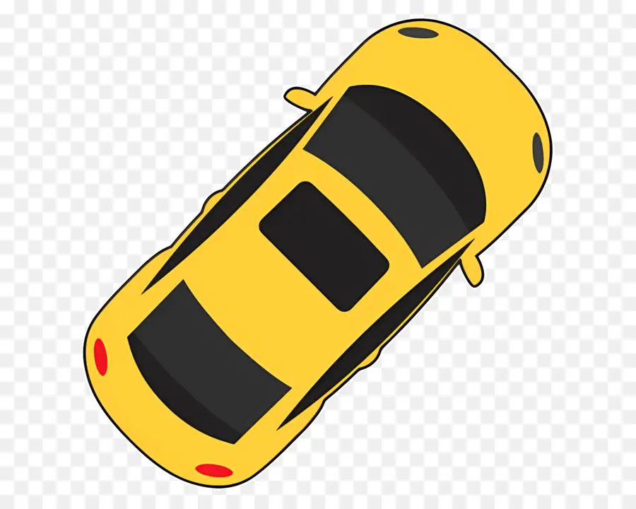 вид сверху автомобиля，Желтая машина PNG