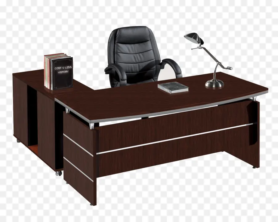 офисное кресло，деревянный стол PNG