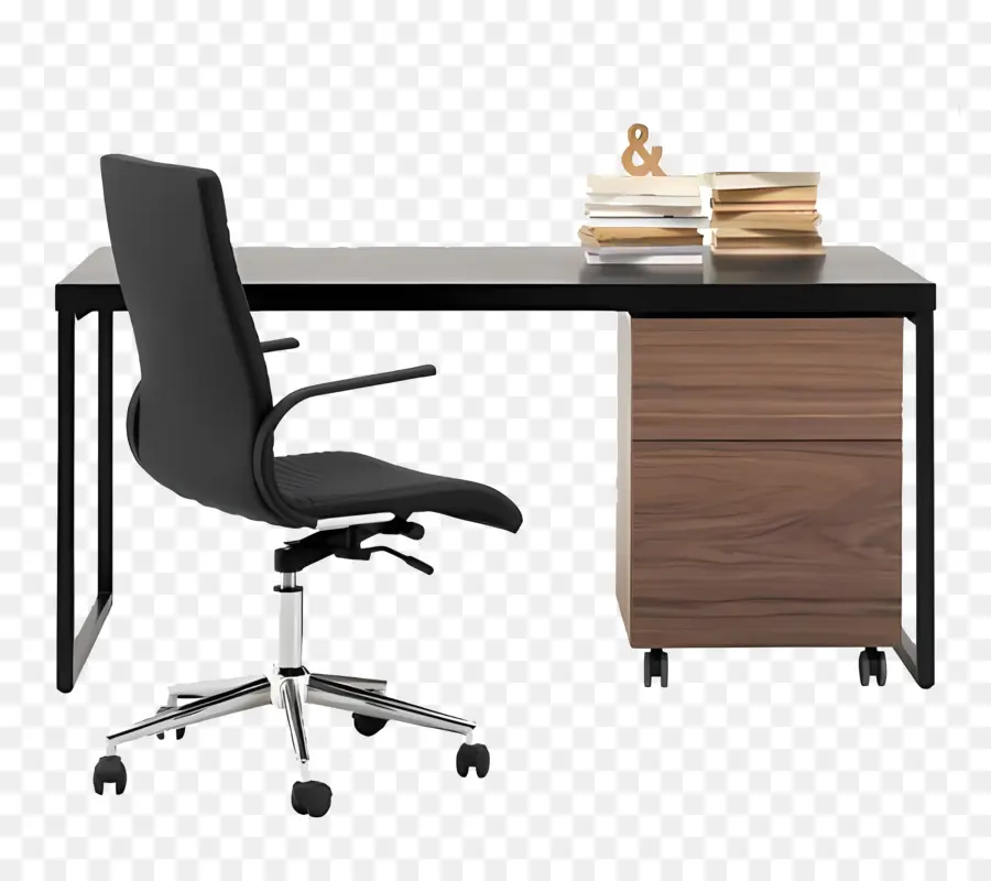 офисное кресло，Компьютерный стол PNG