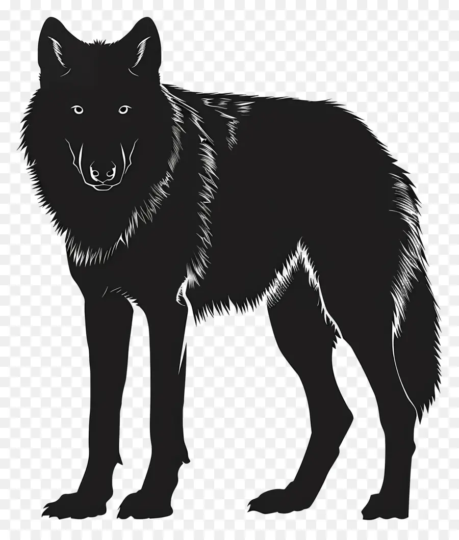 волк силуэт，Черный волк PNG