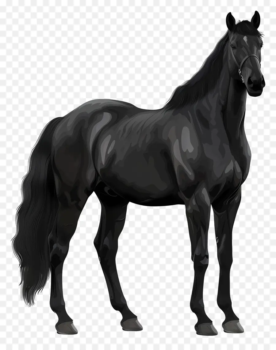 черный конь，Животное PNG