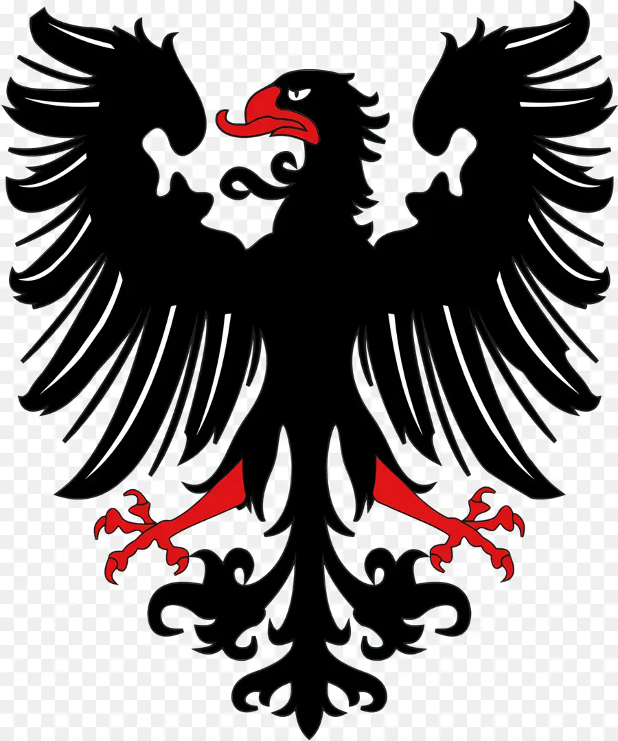 логотип орлы，черная и красная птица PNG