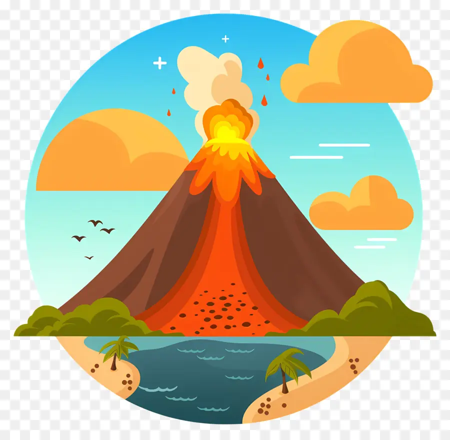 вулкан，озеро PNG