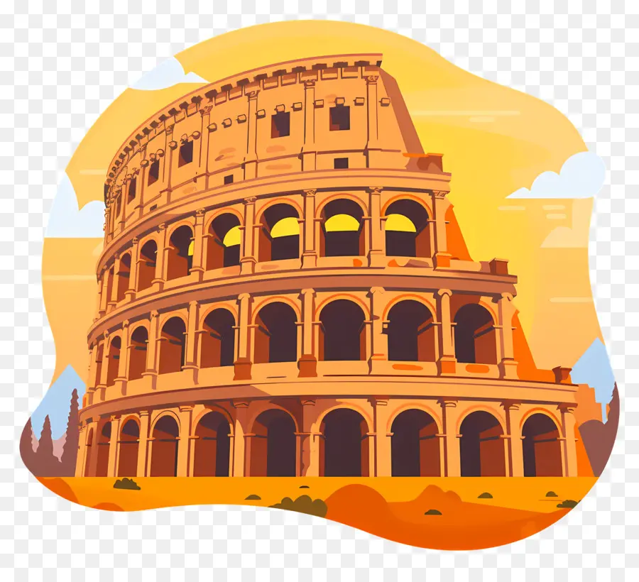 Италия Колизей，римский амфитеатр PNG
