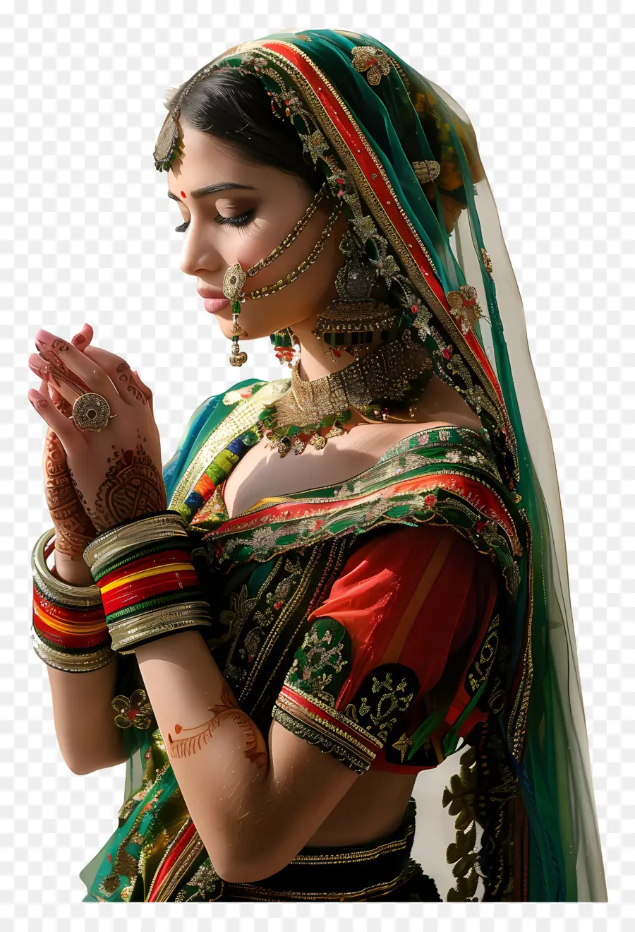 Индийская платья девушка，Индийский наряд PNG