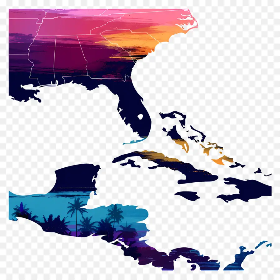 Bahamas，Соединенные Штаты Америки карта PNG